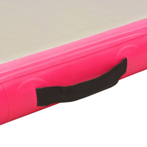 vidaXL Inflatable Gymnastics Mat with Pump 400x100x10 cm PVC Pink