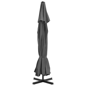 vidaXL Outdoor Umbrella with Portable Base Anthracite