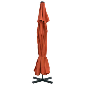 vidaXL Garden Parasol with Portable Base Terracotta