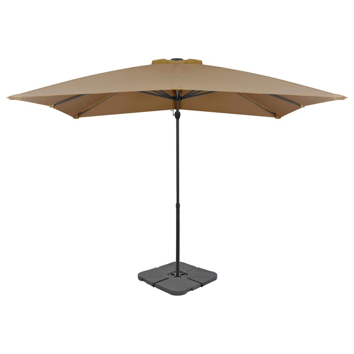 vidaXL Outdoor Umbrella with Portable Base Taupe