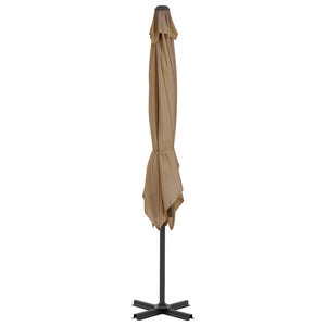 vidaXL Outdoor Umbrella with Portable Base Taupe