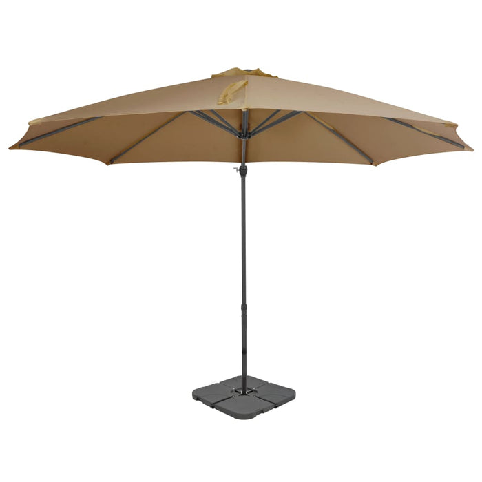 vidaXL Outdoor Umbrella with Portable Base Taupe