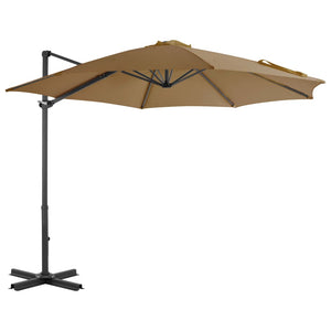 vidaXL Outdoor Umbrella with Portable Base Taupe