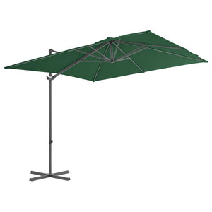 vidaXL Outdoor Umbrella with Portable Base Green