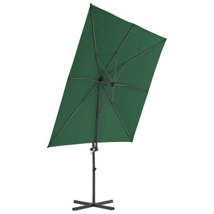 vidaXL Outdoor Umbrella with Portable Base Green