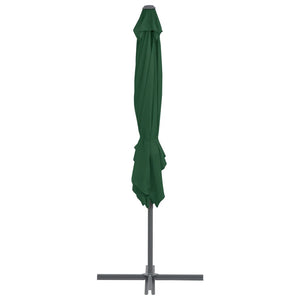 vidaXL Outdoor Umbrella with Portable Base Green