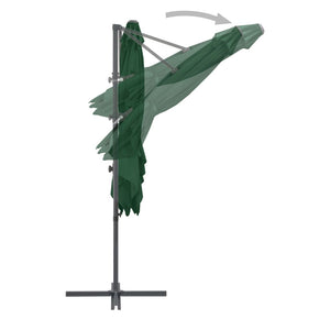 vidaXL Outdoor Umbrella with Portable Base Green