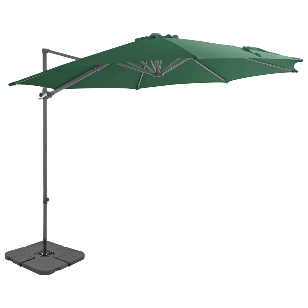 vidaXL Garden Parasol with Portable Base Green