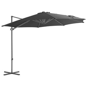 vidaXL Outdoor Umbrella with Portable Base Anthracite