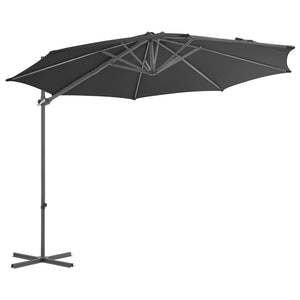 vidaXL Outdoor Umbrella with Portable Base Anthracite