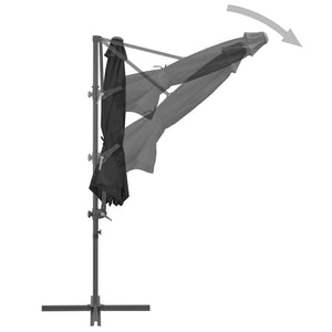 vidaXL Outdoor Umbrella with Portable Base Anthracite