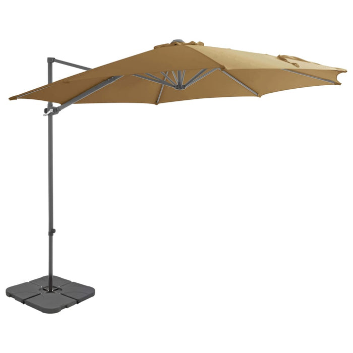 vidaXL Outdoor Umbrella with Portable Base Taupe