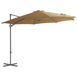 vidaXL Outdoor Umbrella with Portable Base Taupe