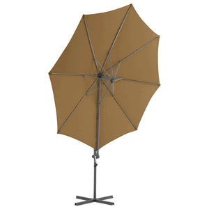 vidaXL Outdoor Umbrella with Portable Base Taupe