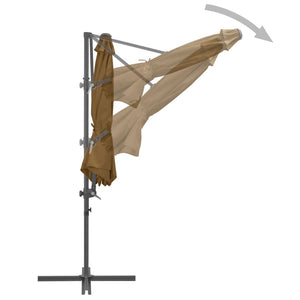 vidaXL Outdoor Umbrella with Portable Base Taupe