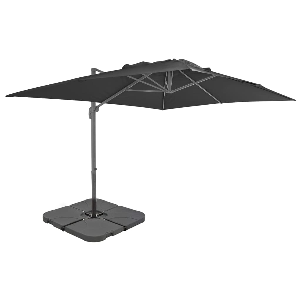 vidaXL Garden Parasol with Portable Base Anthracite