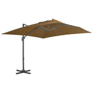 vidaXL Outdoor Umbrella with Portable Base Taupe