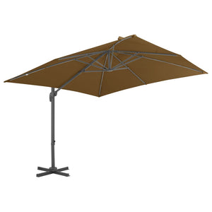 vidaXL Outdoor Umbrella with Portable Base Taupe