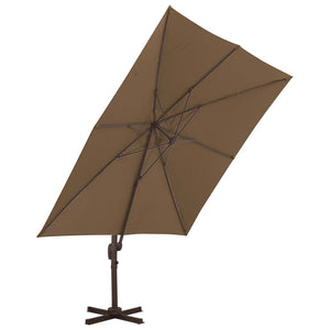 vidaXL Outdoor Umbrella with Portable Base Taupe