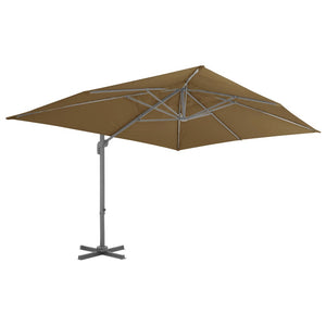 vidaXL Garden Parasol with Portable Base Taupe