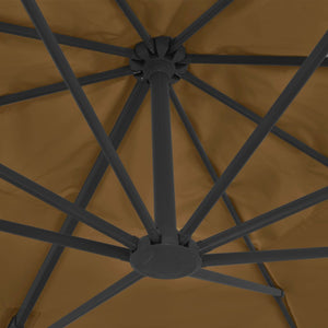 vidaXL Garden Parasol with Portable Base Taupe