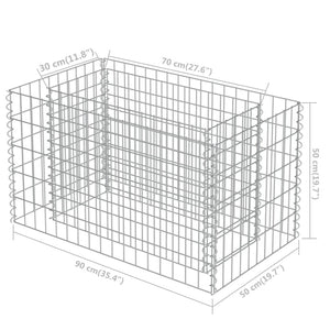 vidaXL Gabion Raised Bed Galvanised Steel 90x50x50 cm