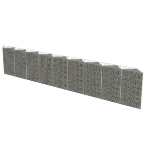 vidaXL Gabion Wall Galvanised Steel 630x30x100 cm