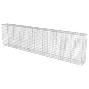 vidaXL Gabion Wall with Covers Galvanised Steel 600x50x150 cm