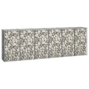 vidaXL Gabion Wall with Covers Galvanised Steel 300x50x100 cm