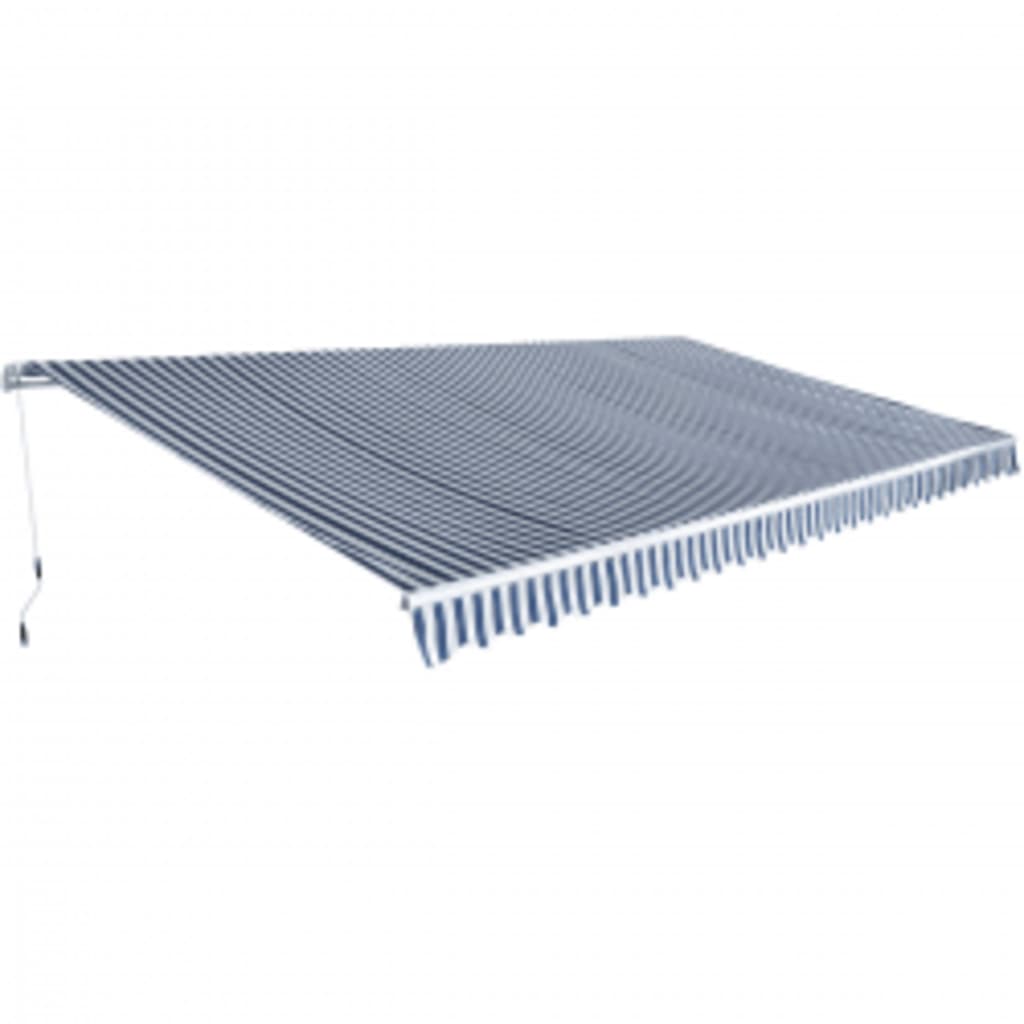 vidaXL Folding Awning Manual Operated 600 cm Blue/White