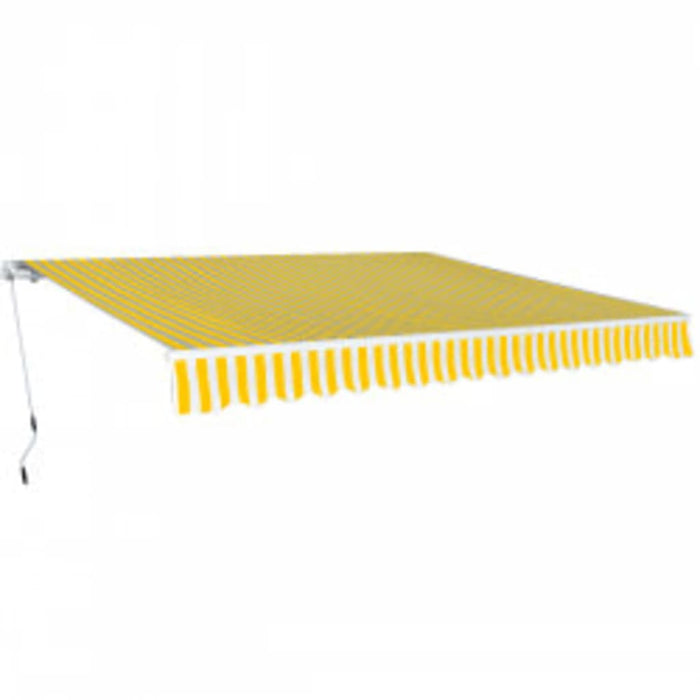 vidaXL Folding Awning Manual Operated 600 cm Yellow/White