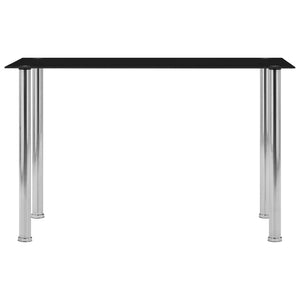 vidaXL Dining Table Black 120x60x75 cm Tempered Glass