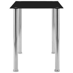 vidaXL Dining Table Black 120x60x75 cm Tempered Glass