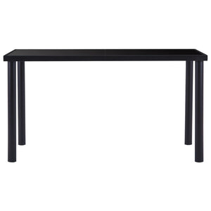 vidaXL Dining Table Black 140x70x75 cm Tempered Glass