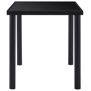 vidaXL Dining Table Black 140x70x75 cm Tempered Glass