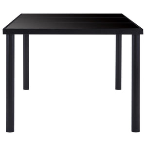 vidaXL Dining Table Black 160x80x75 cm Tempered Glass