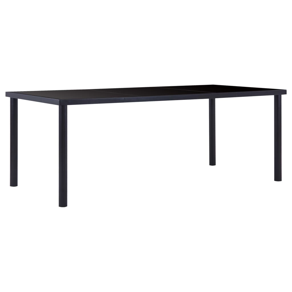 vidaXL Dining Table Black 200x100x75 cm Tempered Glass