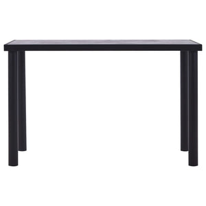 vidaXL Dining Table Black and Concrete Grey 120x60x75 cm MDF