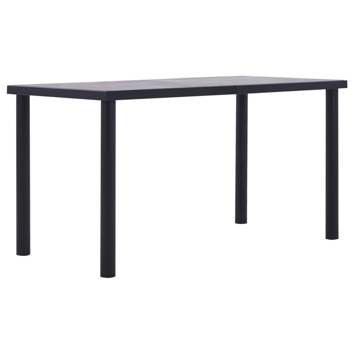 vidaXL Dining Table Black and Concrete Grey 140x70x75 cm MDF