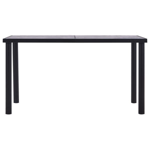 vidaXL Dining Table Black and Concrete Grey 140x70x75 cm MDF