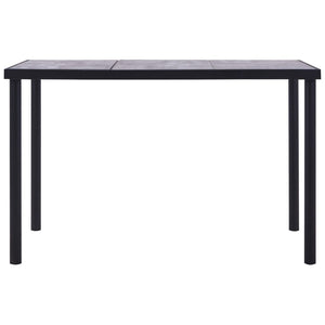 vidaXL Dining Table Black and Concrete Grey 160x80x75 cm MDF