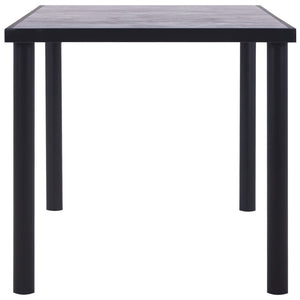 vidaXL Dining Table Black and Concrete Grey 160x80x75 cm MDF