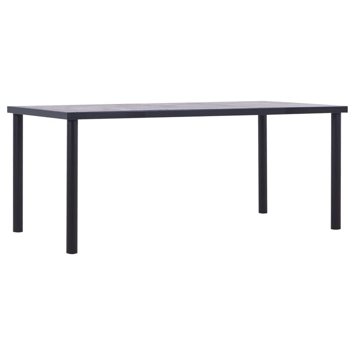 vidaXL Dining Table Black and Concrete Grey 180x90x75 cm MDF