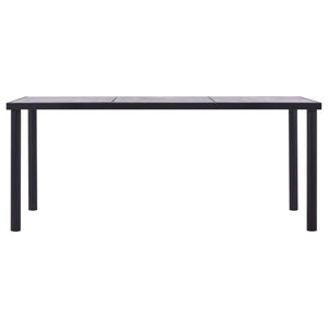 vidaXL Dining Table Black and Concrete Grey 180x90x75 cm MDF