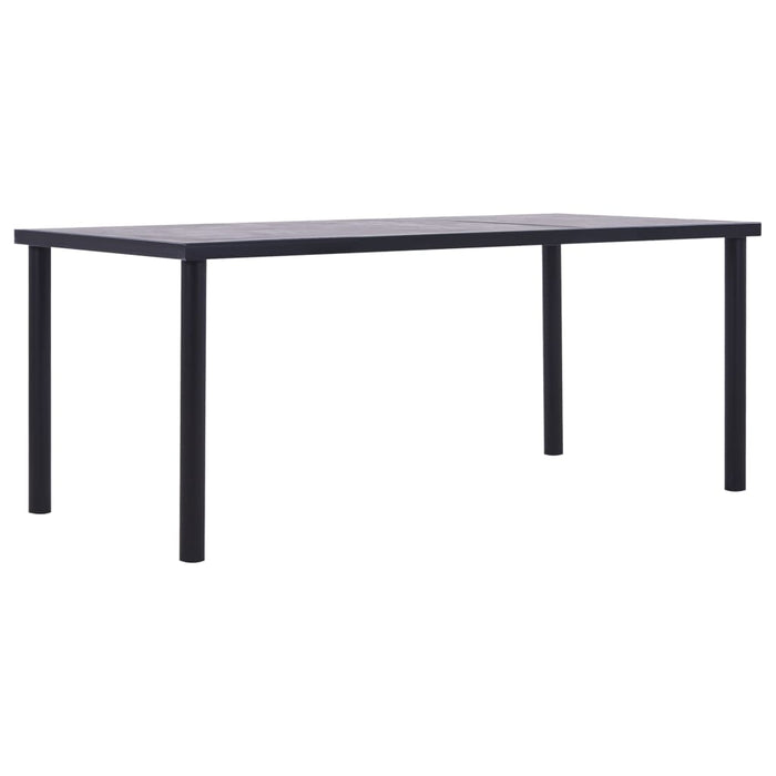 vidaXL Dining Table Black and Concrete Grey 200x100x75 cm MDF