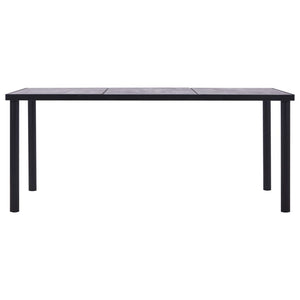 vidaXL Dining Table Black and Concrete Grey 200x100x75 cm MDF