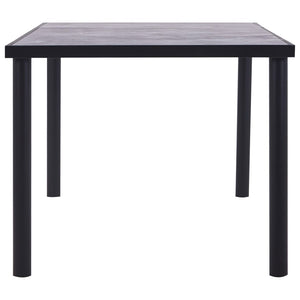 vidaXL Dining Table Black and Concrete Grey 200x100x75 cm MDF