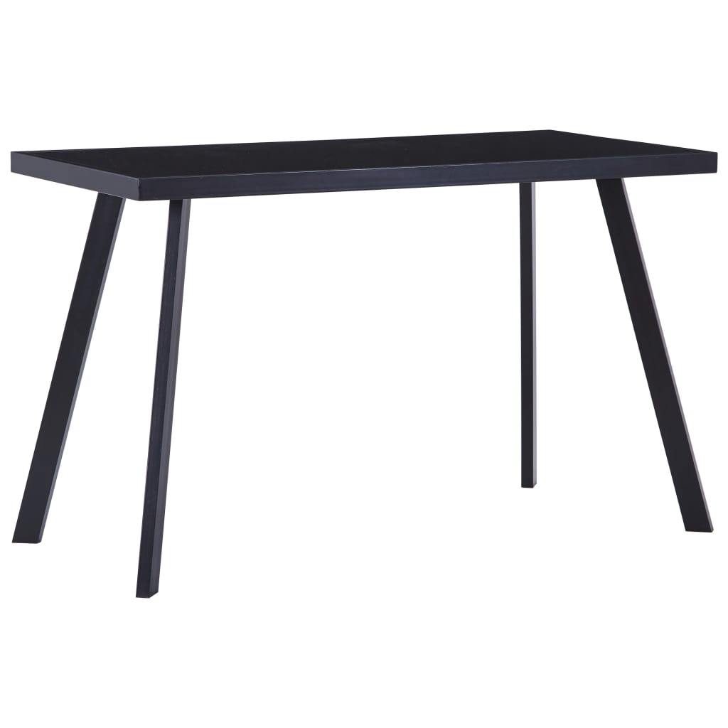 vidaXL Dining Table Black 120x60x75 cm Tempered Glass