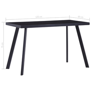 vidaXL Dining Table Black 120x60x75 cm Tempered Glass