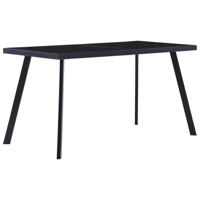 vidaXL Dining Table Black 140x70x75 cm Tempered Glass